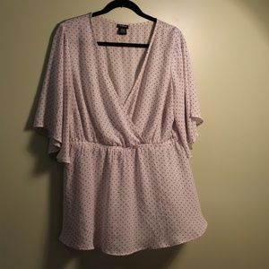 Polka Dot Deep V Blouse